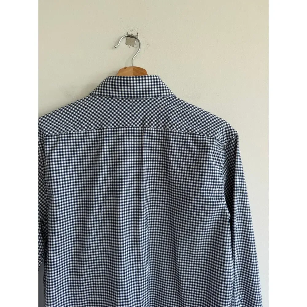 Banana Republic Gingham Pattern Slim Fit Button Up Shirt Blue M